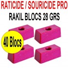 Souricide/Raticide RAKIL 40 blocs de 28grs