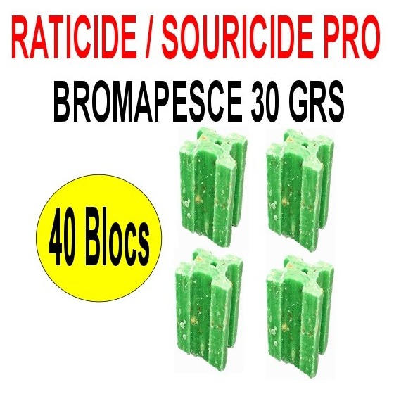 Raticide Bromapesce 40 blocs de 30 grs