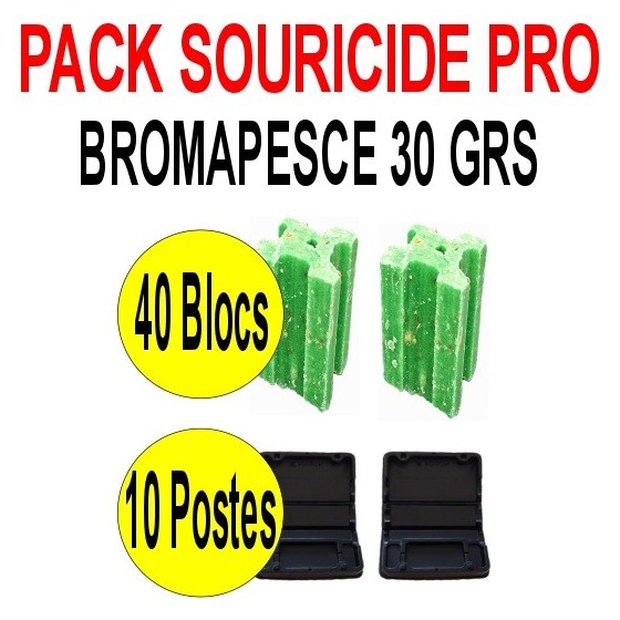 Pack souricide Bromapesce 40 blocs de 30 grs