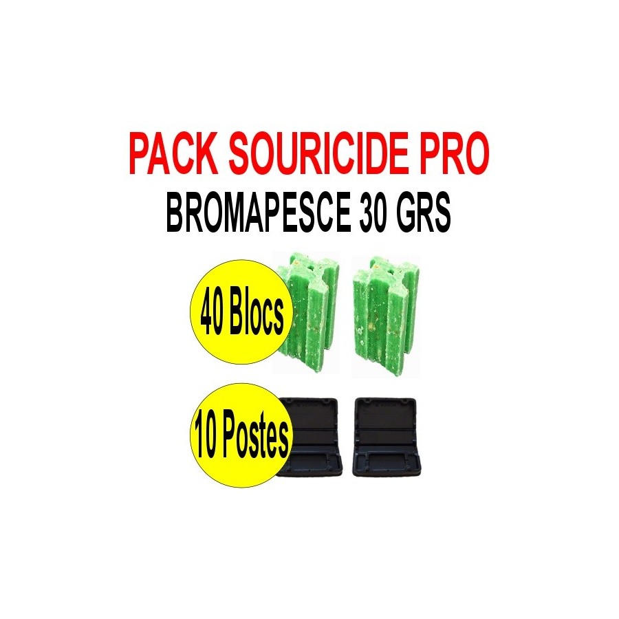 Pack souricide Bromapesce 40 blocs de 30 grs Pack souricide Bromapesce 40 blocs de 30 grs