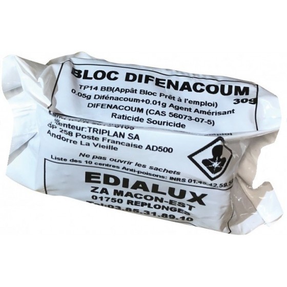 Raticide hydrofuge 1.2 Kg en 40 blocs de 30 grs