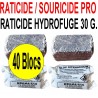 Raticide hydrofuge 1.2 Kg en 40 blocs de 30 grs