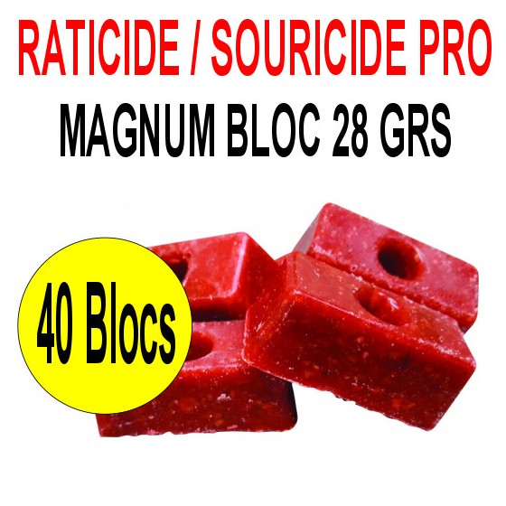 Bloc Raticide Difénacoum Puissant Professionnel 5Kg Curatif - Préventif.