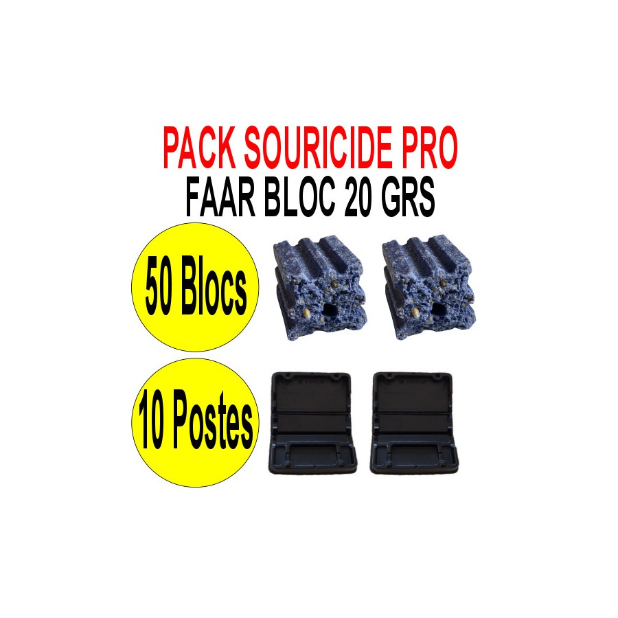Pack Souricide FAAR BLOC 50 blocs de 20 grs Pack Souricide FAAR BLOC 50 blocs de 20 grs