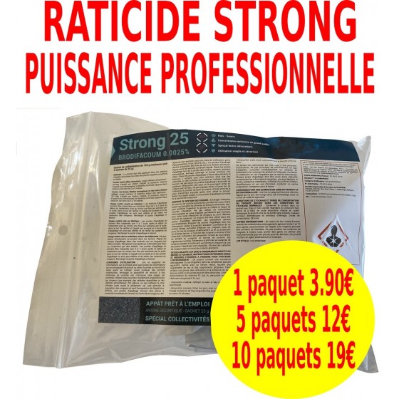 Raticide Professionnel Puissant 150g - Élimination Rapide des Rats et  Souris – Appât/Poison Haute Appétence Foudroyant - Utilisation Intérieure  et