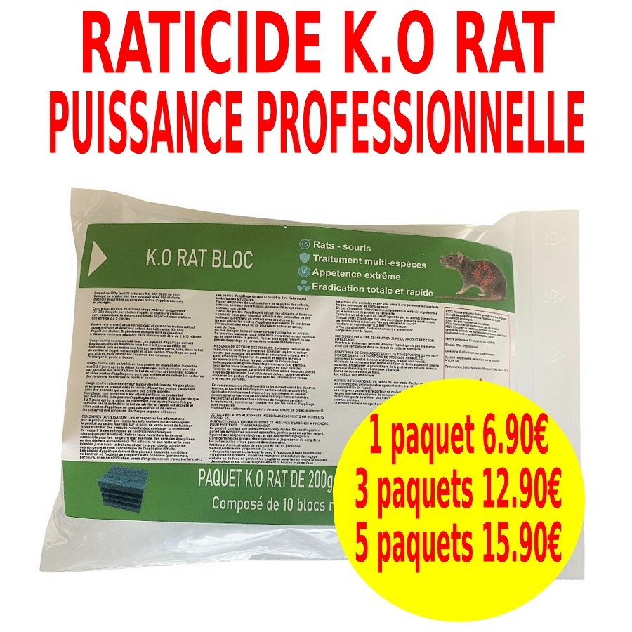 Raticide Bromadiolone Bloc Extrudé 5 Kg Professionnel